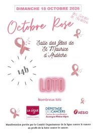 LOTO OCTOBRE ROSE DIMANCHE 18 OCTOBRE